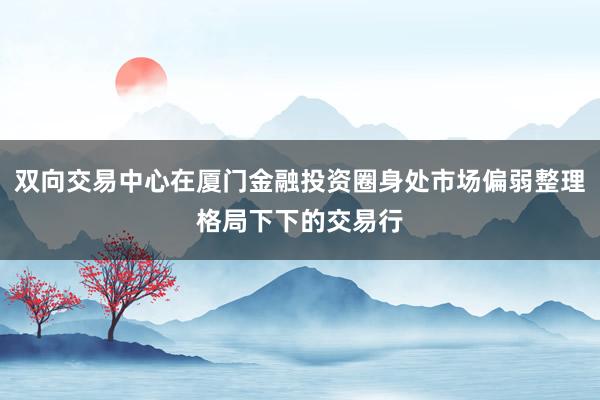 双向交易中心在厦门金融投资圈身处市场偏弱整理格局下下的交易行