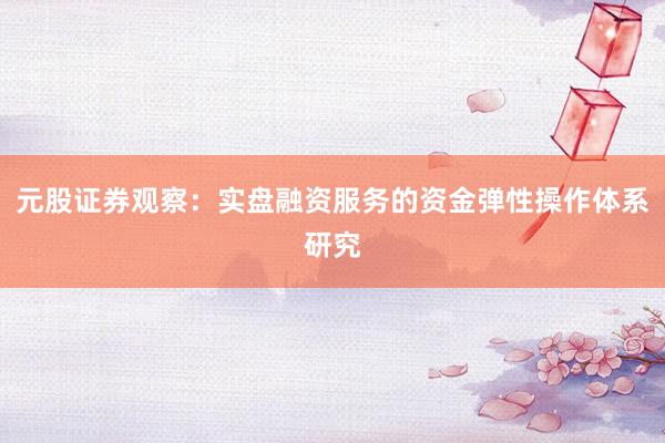 元股证券观察:实盘融资服务的资金弹性操作体系研究