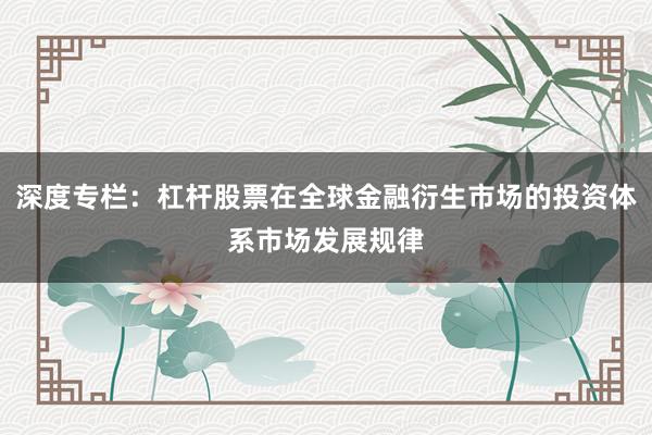 深度专栏：杠杆股票在全球金融衍生市场的投资体系市场发展规律