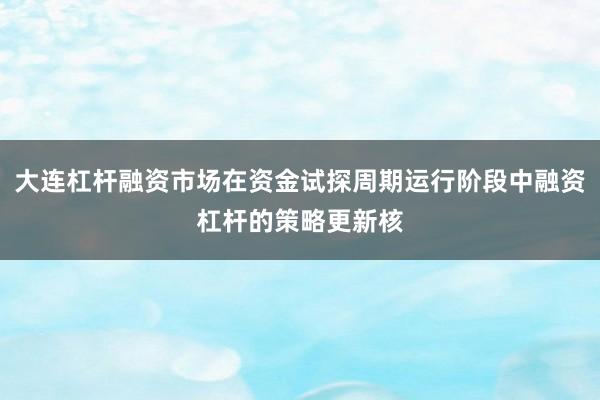 大连杠杆融资市场在资金试探周期运行阶段中融资杠杆的策略更新核