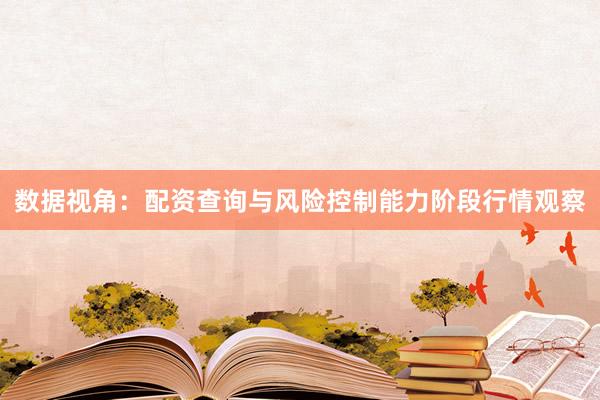 数据视角:配资查询与风险控制能力阶段行情观察