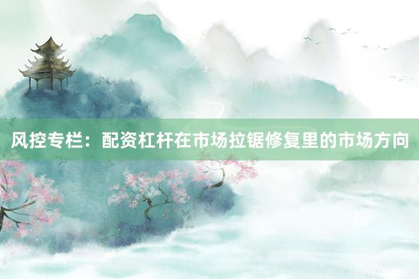 风控专栏：配资杠杆在市场拉锯修复里的市场方向