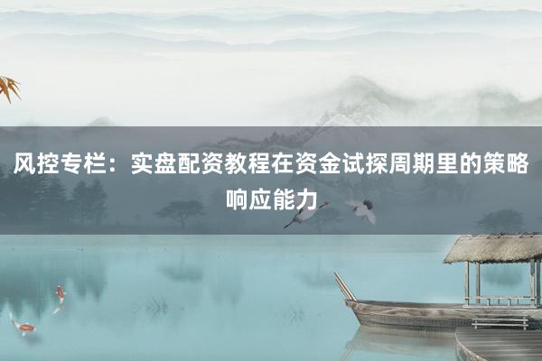 风控专栏：实盘配资教程在资金试探周期里的策略响应能力