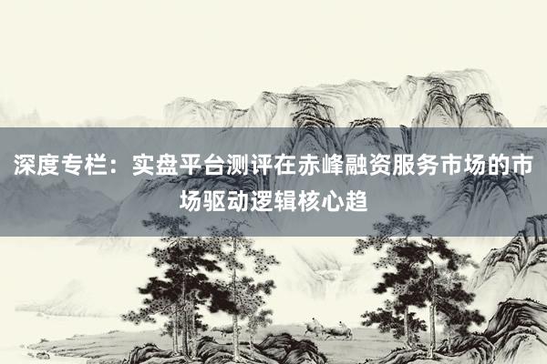 深度专栏：实盘平台测评在赤峰融资服务市场的市场驱动逻辑核心趋