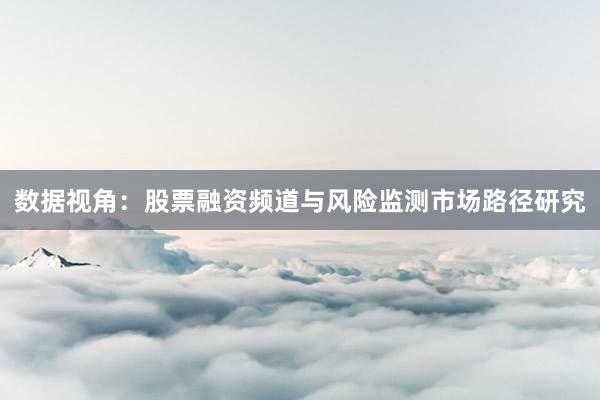 数据视角：股票融资频道与风险监测市场路径研究