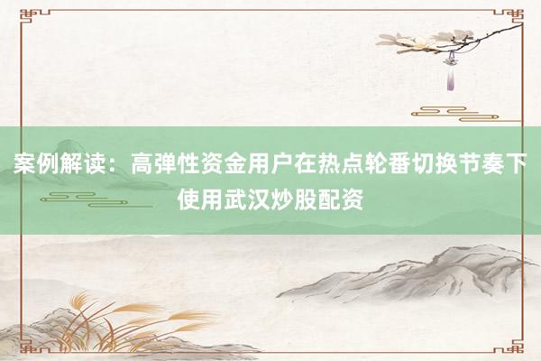 案例解读：高弹性资金用户在热点轮番切换节奏下使用武汉炒股配资