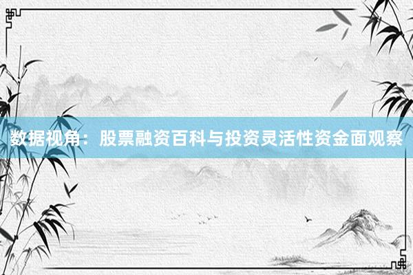 数据视角：股票融资百科与投资灵活性资金面观察
