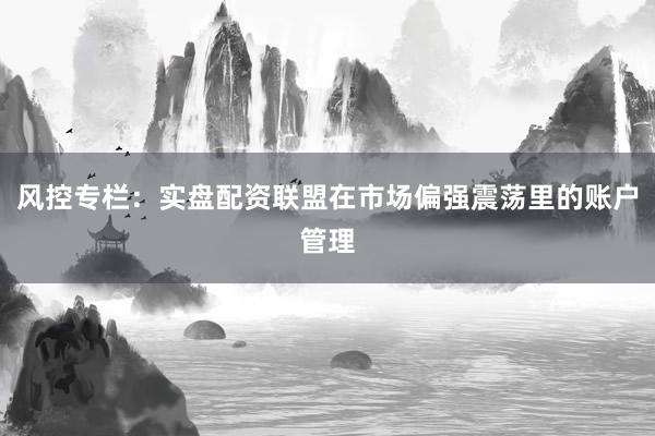 风控专栏：实盘配资联盟在市场偏强震荡里的账户管理