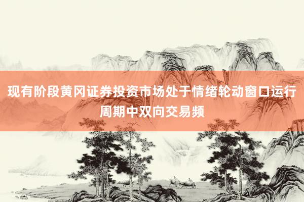 现有阶段黄冈证券投资市场处于情绪轮动窗口运行周期中双向交易频