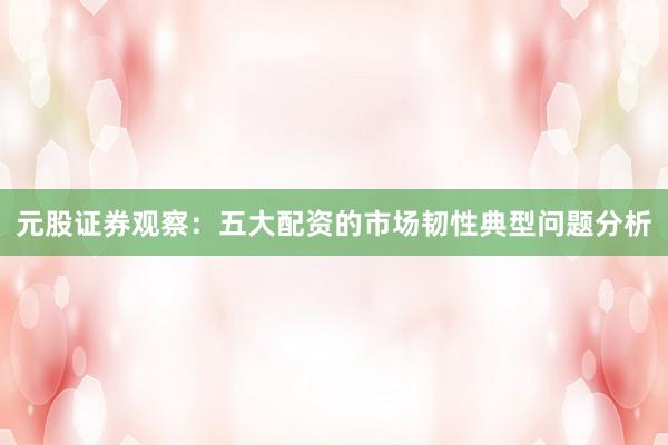 元股证券观察:五大配资的市场韧性典型问题分析