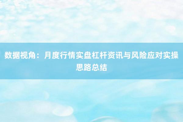 数据视角：月度行情实盘杠杆资讯与风险应对实操思路总结