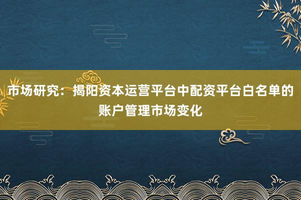 市场研究：揭阳资本运营平台中配资平台白名单的账户管理市场变化