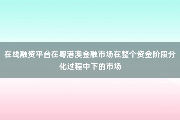 在线融资平台在粤港澳金融市场在整个资金阶段分化过程中下的市场