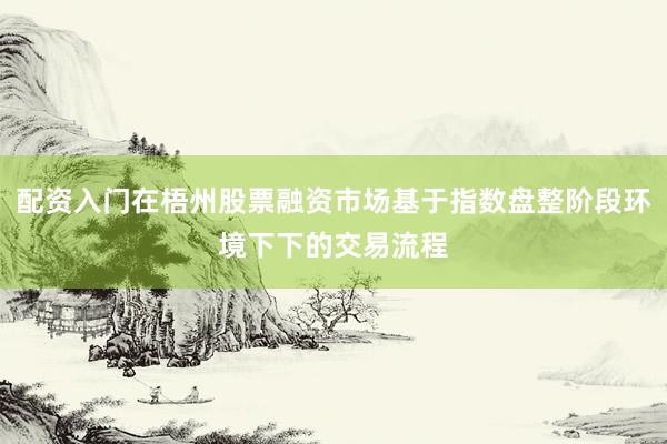 配资入门在梧州股票融资市场基于指数盘整阶段环境下下的交易流程