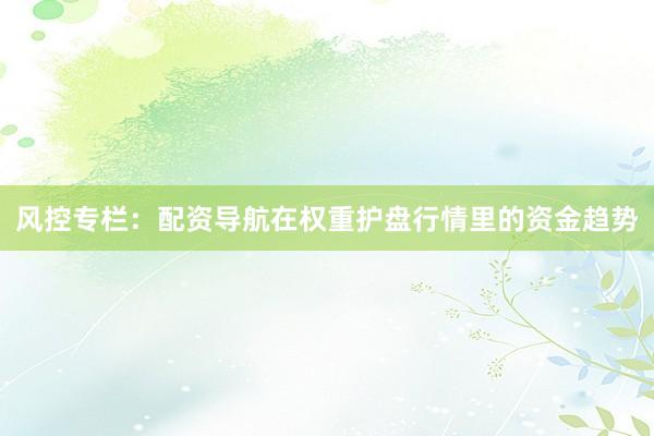 风控专栏:配资导航在权重护盘行情里的资金趋势