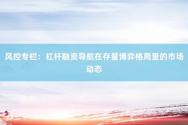 风控专栏：杠杆融资导航在存量博弈格局里的市场动态