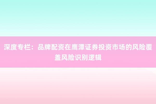 深度专栏：品牌配资在鹰潭证券投资市场的风险覆盖风险识别逻辑