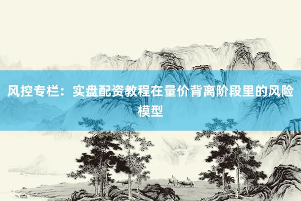 风控专栏：实盘配资教程在量价背离阶段里的风险模型