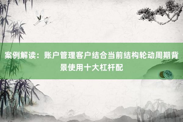 案例解读:账户管理客户结合当前结构轮动周期背景使用十大杠杆配