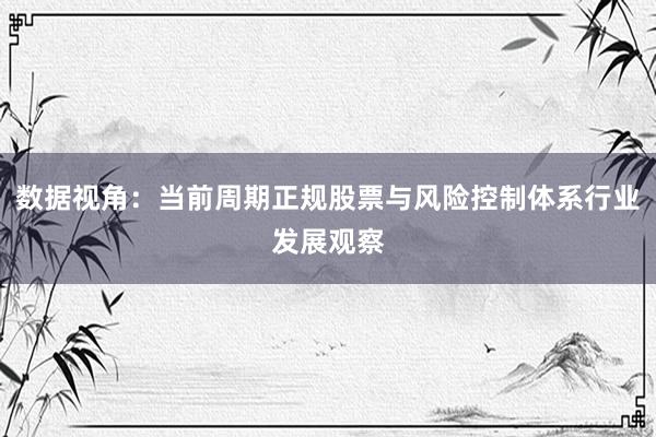 数据视角：当前周期正规股票与风险控制体系行业发展观察