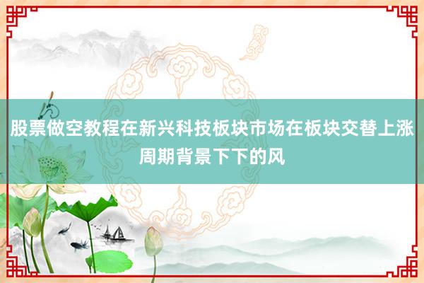股票做空教程在新兴科技板块市场在板块交替上涨周期背景下下的风