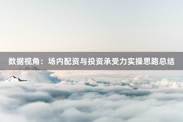 数据视角:场内配资与投资承受力实操思路总结
