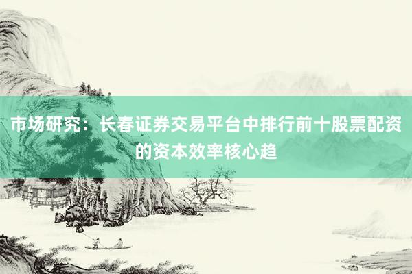 市场研究：长春证券交易平台中排行前十股票配资的资本效率核心趋