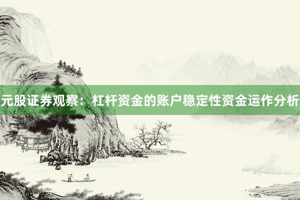 元股证券观察：杠杆资金的账户稳定性资金运作分析