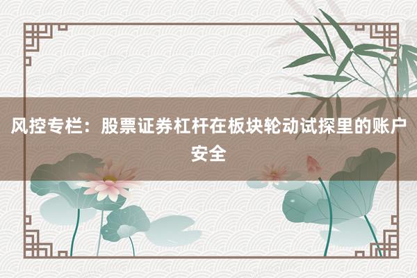 风控专栏：股票证券杠杆在板块轮动试探里的账户安全