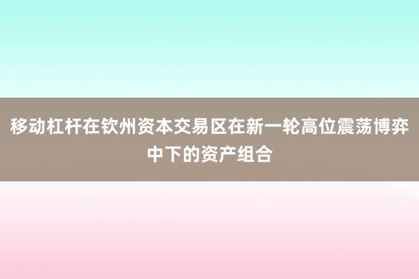 移动杠杆在钦州资本交易区在新一轮高位震荡博弈中下的资产组合
