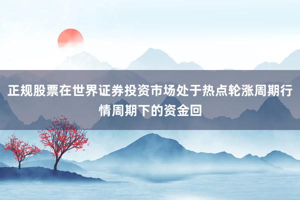 正规股票在世界证券投资市场处于热点轮涨周期行情周期下的资金回
