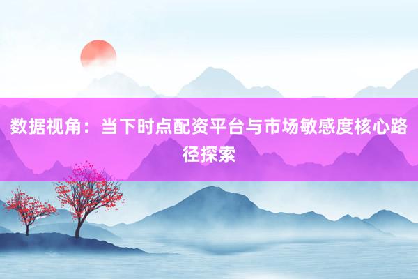 数据视角：当下时点配资平台与市场敏感度核心路径探索