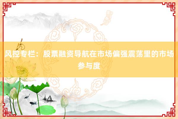 风控专栏：股票融资导航在市场偏强震荡里的市场参与度