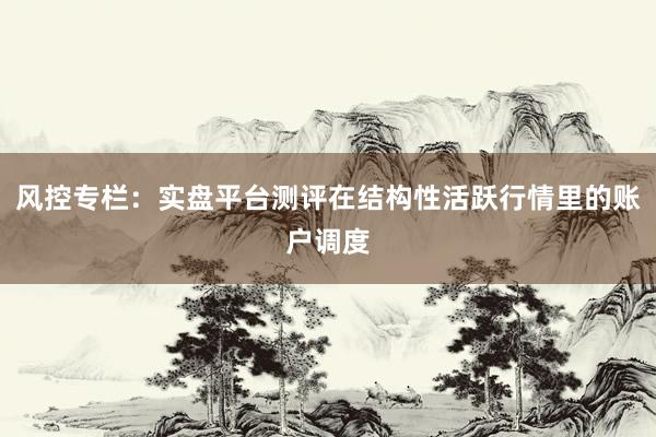风控专栏:实盘平台测评在结构性活跃行情里的账户调度