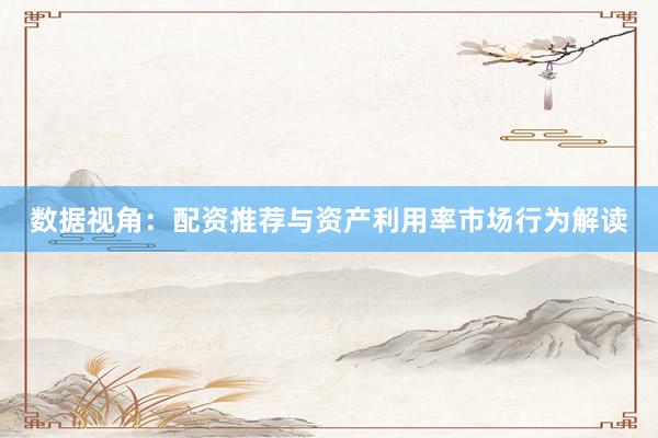 数据视角：配资推荐与资产利用率市场行为解读