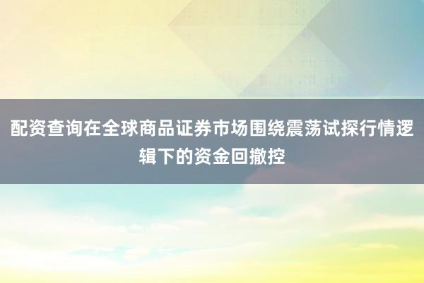配资查询在全球商品证券市场围绕震荡试探行情逻辑下的资金回撤控