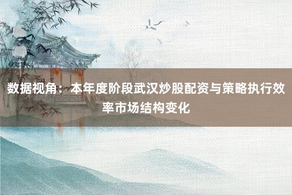 数据视角：本年度阶段武汉炒股配资与策略执行效率市场结构变化
