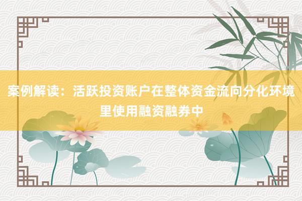 案例解读：活跃投资账户在整体资金流向分化环境里使用融资融券中
