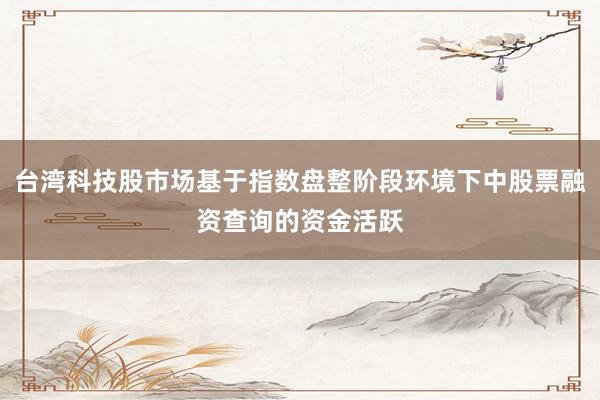 台湾科技股市场基于指数盘整阶段环境下中股票融资查询的资金活跃