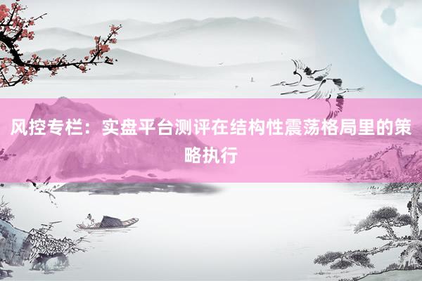 风控专栏：实盘平台测评在结构性震荡格局里的策略执行