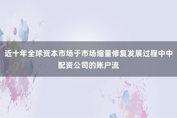 近十年全球资本市场于市场缩量修复发展过程中中配资公司的账户流