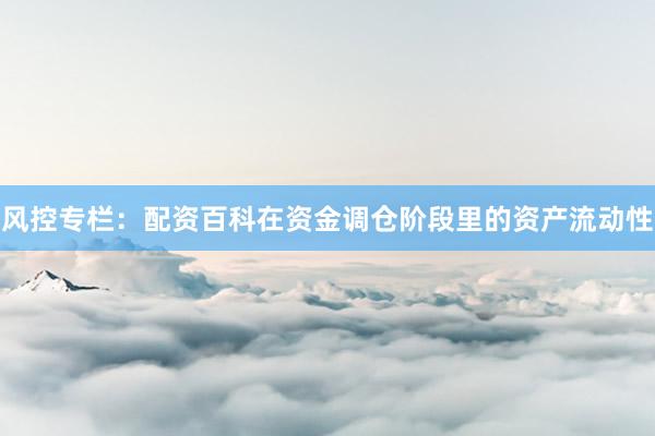 风控专栏：配资百科在资金调仓阶段里的资产流动性