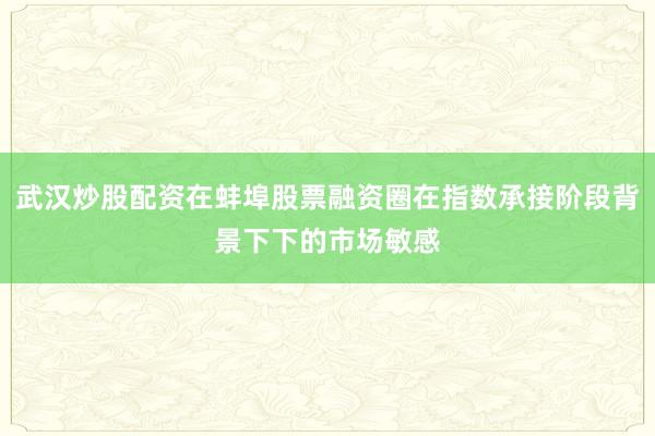 武汉炒股配资在蚌埠股票融资圈在指数承接阶段背景下下的市场敏感