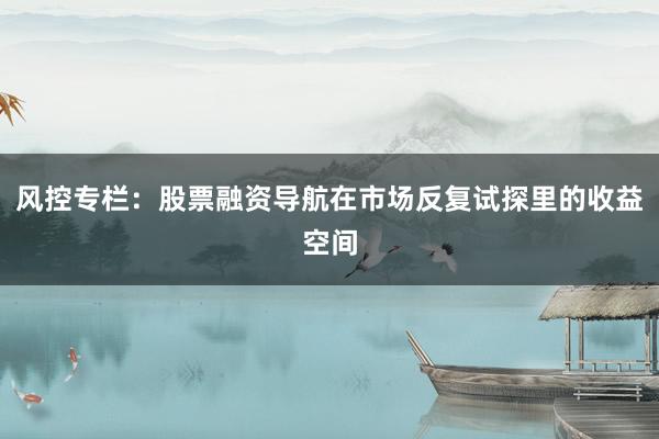 风控专栏：股票融资导航在市场反复试探里的收益空间