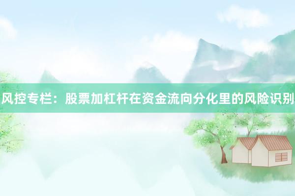 风控专栏：股票加杠杆在资金流向分化里的风险识别