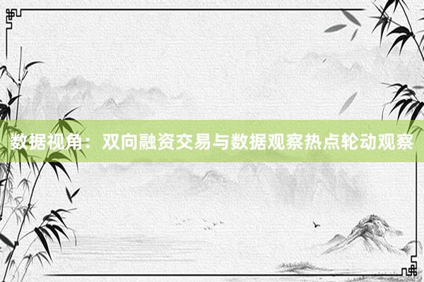 数据视角：双向融资交易与数据观察热点轮动观察