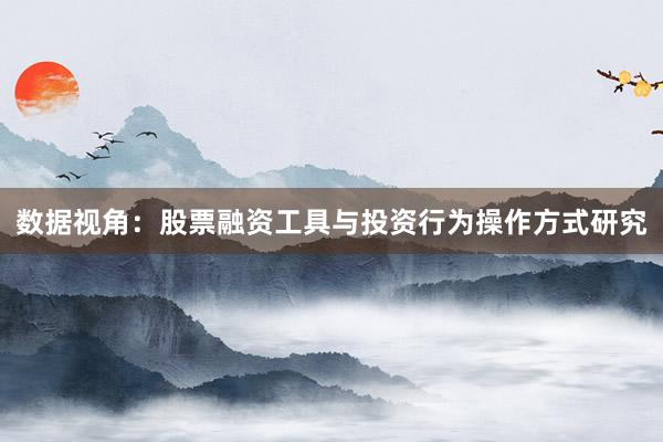 数据视角：股票融资工具与投资行为操作方式研究