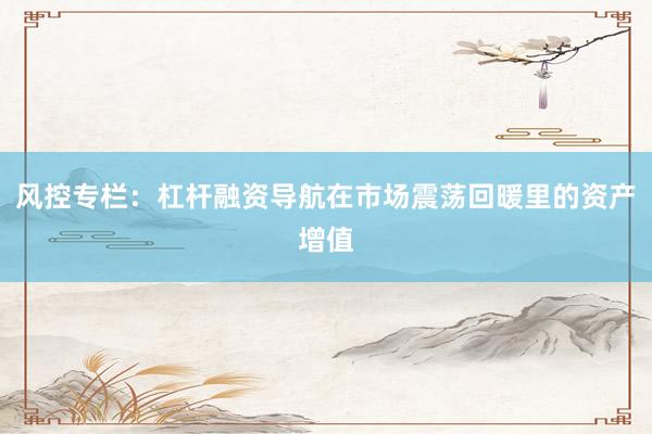 风控专栏：杠杆融资导航在市场震荡回暖里的资产增值