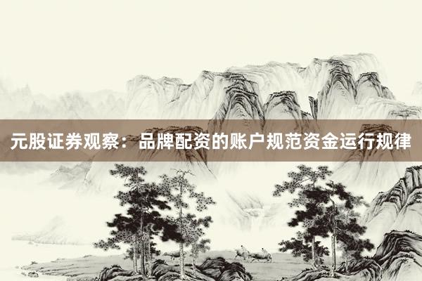 元股证券观察：品牌配资的账户规范资金运行规律