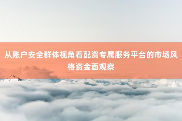 从账户安全群体视角看配资专属服务平台的市场风格资金面观察